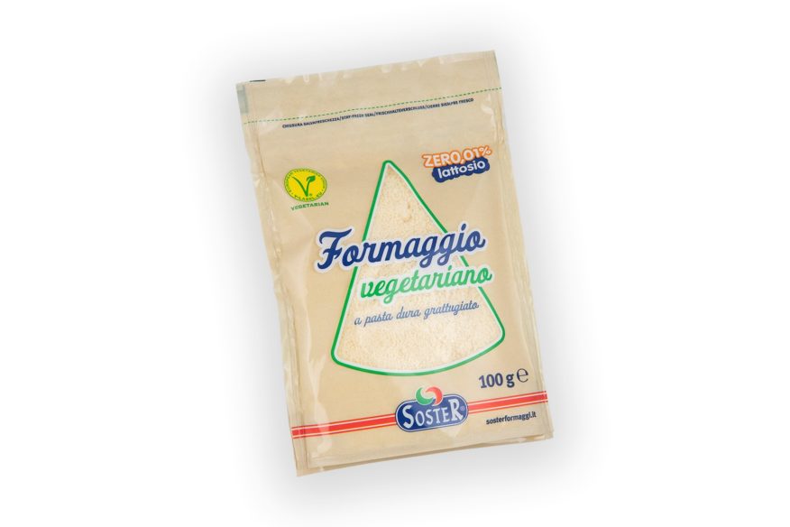 Grated cheese with stay-fresh seal (self-standing bag)